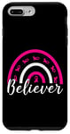 iPhone 7 Plus/8 Plus Pink Ribbon Support BELIEVER Breast Cancer Awareness Women Case