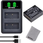 Batmax NP-W126 NP-W126S Batterie et Chargeur avec USB Port pour X-A1, X-E1, X-E2, X-M1, X-Pro1, HS30EXR, HS33EXR, HS50EXR, Fujifilm X100F X100V X-A20 X-T1 X-T2 X-T3