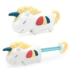 Unicorn Water Gun Toy Barn som badar i Hot Spring Beach yellow