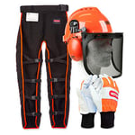 Oregon Kit de vêtements de sécurité Type A pour travail à la tronçonneuse avec Jambières Universelles, Gants taille S et Casque