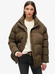 Superdry Mid Length Padded Jacket - Brown, Brown, Size 8, Women