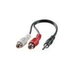 Secomp VALUE - Câble audio - mini jack stéréo (M) pour RCA (F) - 20 cm - blindé - noir