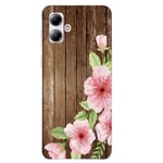 Coque pour Moto G14 bois fleur rose