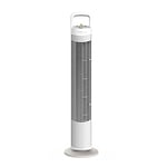 Newlux - Ventilateur tour sans pales W80 (45W) 3 vitesses, oscillation 70°, minuterie 120 min et design compact. Ventilateur sur pied avec moteur en cuivre et poignée de transport (blanc)