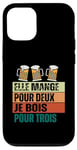 Coque pour iPhone 12/12 Pro Elle Mange Pour Deux Je Bois Pour Trois