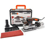 WORX - Ponceuse vibrante filaire 270W - Outil de ponçage électrique professionnel - WX642.1 (Superficie de ponçage: 93 x 230 mm, poncez sans poussière, coffret de rangement et accessoires inclus)