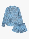 myza Favourite Travel Organic Cotton Short Pyjamas, Blue