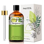 PHATOIL Huile Essentielle Bergamote 100 ML, Huile Essentielle Pure Naturelle pour Diffuseur, Huile de Bergamote pour Aromathérapie, Humidificateur