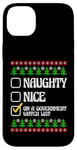 Coque pour iPhone 14 Plus Funny Naughty Nice On A Government Watch List Christmas