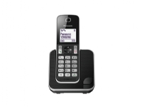 Panasonic KX-TGD310, DECT-telefon, Högtalartelefon, 120 poster, Namn och uppringnings-ID, Svart, Vit