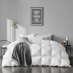 APSMILE King Size Goose Feather Down Comforter - Ultra Soft All Seasons 100% Organic Cotton Feather Down Duvet Insert Medium Warm Quilted Bed Comforter with Corner Tabs (106x90,Ivory White)