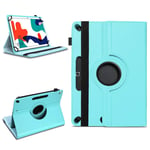 NAmobile Tablet case compatible with Huawei MatePad T10 9.7 inch protective case made of high-quality faux leather universal case stand function 360 rotatable, colours: turquoise