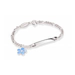 ID-armbånd i sølv - Blå blomst - 902502