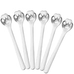 SOONHUA 6pcs Stainless Steel Coffee Spoon Teaspoon Flatware Cat Paw Spoon Ice Cream Dessert Spoon for Ice Cream Appetizer Dessert Stirring Coffee