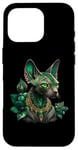 Coque pour iPhone 16 Pro Tee-shirt esthétique pour chat sphynx sans poils pour maman chauve