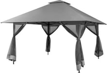 Tonnelle de Jardin Pliable à Double Toit avec Hauteur Réglable Pavillon de Jardin avec Parois Latérales Amovibles