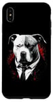 Coque pour iPhone XS Max Pitbull Dog Gangster en costume Funny Mob Boss sur le thème