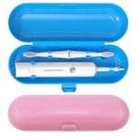 JPGhaha 2Pcs Portable Electrical Toothbrush Case 21 X 7 X 4 cm Plastic Electric Toothbrush Travel Case Replacement for Oral-B Pro Series Philips Sonicare Universal Electric Toothbrush Blue Pink