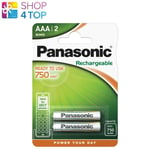 2 Panasonic AAA Rechargeable Ready To Use Batteries 750mAh Nimh 1.2V 2BL Neuf