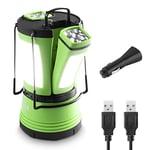 LE Lighting EVER Lampe Camping Rechargeable, Lanterne LED 600lm avec 2 Mini Lampe Torche Détachable, Lampe de Camping LED pour Camping, Bricolage, Travaux, Chasse, Tente, avec Câble USB