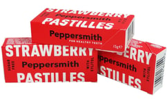 PEPPERSMITH STRAWBERRY DENTAL PASTILLES - SUGAR FREE - 100% XYLITOL 3x15g