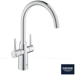 GROHE Ambi Dual Lever Slim Swivel Spout Design Chrome Kitchen Mixer Tap 30189000