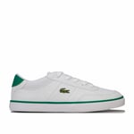 Junior Boys Lacoste Court Master Trainers In White Green- Lace Fastening-