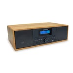 MOOOV 477380 Micro-Chaîne HiFi sans Fil Effet Bois Lecteur CD Radio FM avec Télécommande