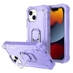 Hitaoyou iPhone 13 Case, Phone Case iPhone 13, Heavy Duty 3 in 1 Full Body Rugged Shockproof Hybrid Hard PC Soft Rubber Bumper Drop Protective Girls Women Boy Men Cases for iPhone 13 Purple