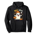 Funny Halloween Ghost Bruh I Mean Boo Skull Pumpkin Candy Pullover Hoodie