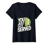 Womens You Just Got Served Tennis Funny Tennis Player V-Neck T-Shirt