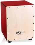 Pyle Cajon de Percussion Acoustique Compact en Bois de Bouleau Style Caisse Claire - Boîte à Rythmes en Bois avec Tambour à Main Interne, Basse Profonde, Claquement Classique et Son de Crépitement