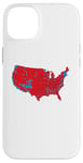 Coque pour iPhone 14 Plus Red Wave Carte des États-Unis dans l'élection présidentielle de 2024