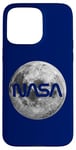 iPhone 15 Pro Max Retro NASA Worm Logo Full Moon Space Graphic Apollo Artemis Case