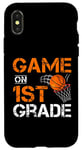 Coque pour iPhone X/XS Jeux drôles sur le premier jour d'école de basket-ball de première année