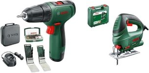 Perceuse-Visseuse Sans Fil-Easydrill 1200 (Batterie 2,0 Ah,Système 12 Volt & Scie Sauteuse Filaire-Pst 650 (500 W,Livrée Avec Coffret De Rangement Et 1 Lame De Scie Pour Bois T144D)