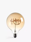 Bay Lighting 2W E27 ES LED Non-Dimmable Happy Decorative Globe Bulb, Clear