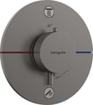 Hansgrohe ShowerSelect Comfort S Avsperring, 2 uttak, Børstet Sort Krom - 15554340