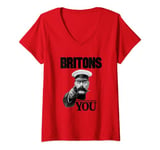 Womens Britons Your Country Needs You - Lord Kitchener V-Neck T-Shirt