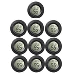 10-pack Mini Hygrometer Termometer Mätare Digital Lcd Monitor För Växthus Babyrum Reptil Inkuba Black