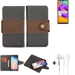 cellhone case for Samsung Galaxy M22 + earphones Wallet Case Cover bumper