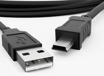 Câble Adaptateur Noir USB 2.0 Mâle Vers Mâle Mini B - 1M, Connecteur 5 Pin pour GoPro 4, Manette PS3