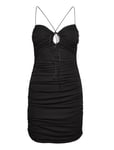 Cut-Out Ruched Dress Kort Klänning Black Mango