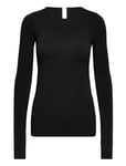 Hillevi Cashmere Top Tops T-shirts & Tops Long-sleeved Black Swedish Stockings