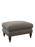 John Lewis Camber Leather Footstool, Dark Leg