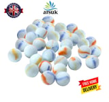 40 Super Milky Marbles Cats Eye Pearl Glass Party Kids Toys Traditional Marbles