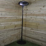 2.1m Free Standing 2Kw Black Electric Outdoor Garden / Patio Heater