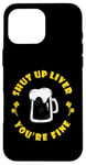 Coque pour iPhone 16 Pro Max Boire de la bière Saint Patrick's Shut Up Foie