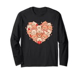 Funny Bear Heart Valentine Bear Womens Mens Kids Long Sleeve T-Shirt