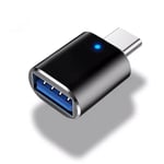 Adaptateur USB type-c vers USB 3.0 OTG,câble OTG pour Macbook pro Air,Samsung S10 S9,lumière led - Type black